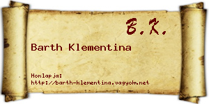 Barth Klementina névjegykártya